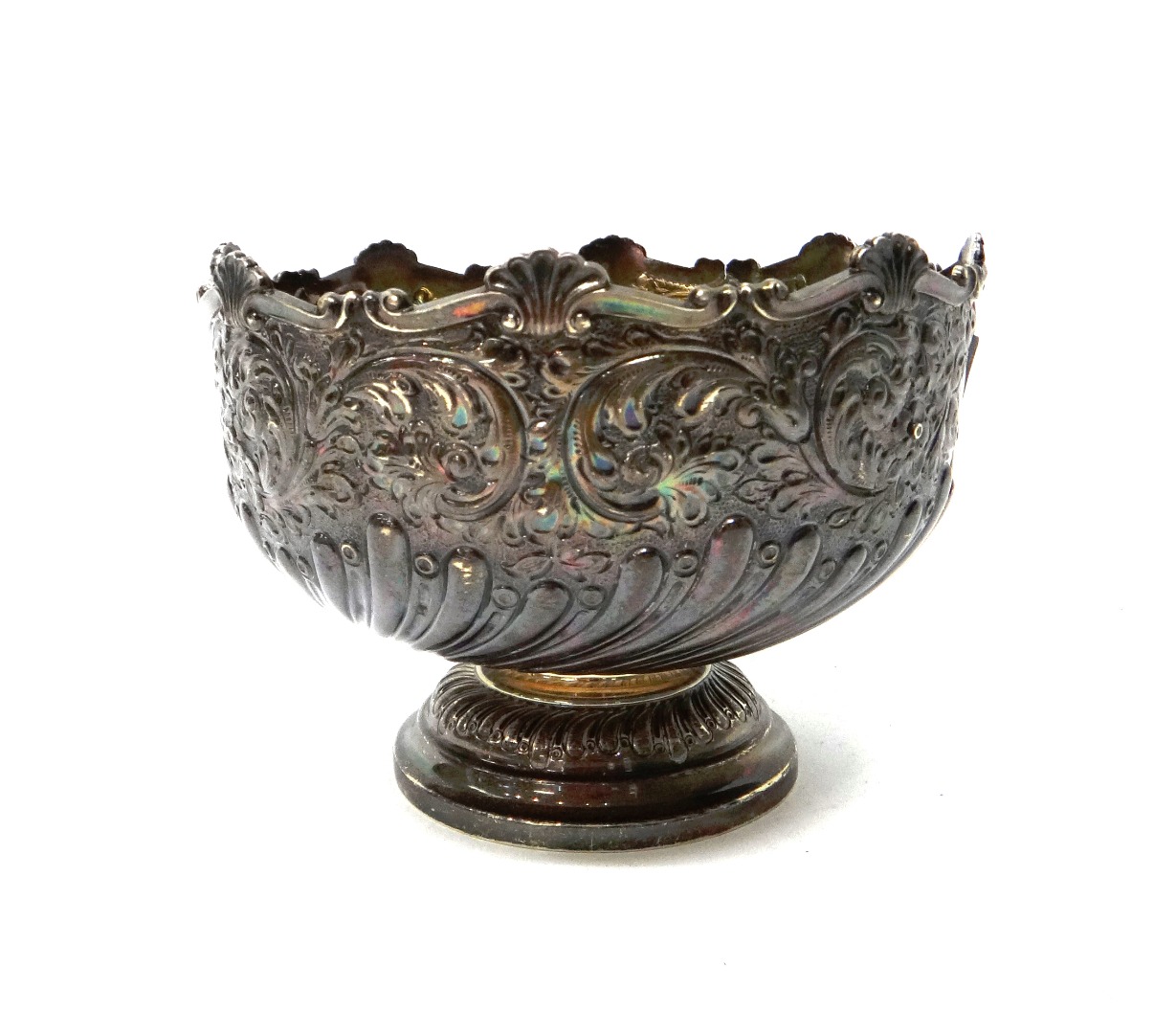 Appraisal: A silver small rose bowl of shaped circular form with