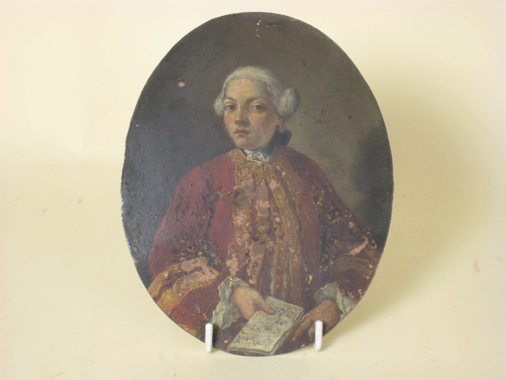 Appraisal: CONTINENTAL SCHOOL LATE TH CENTURY Portrait of a Composer half-length