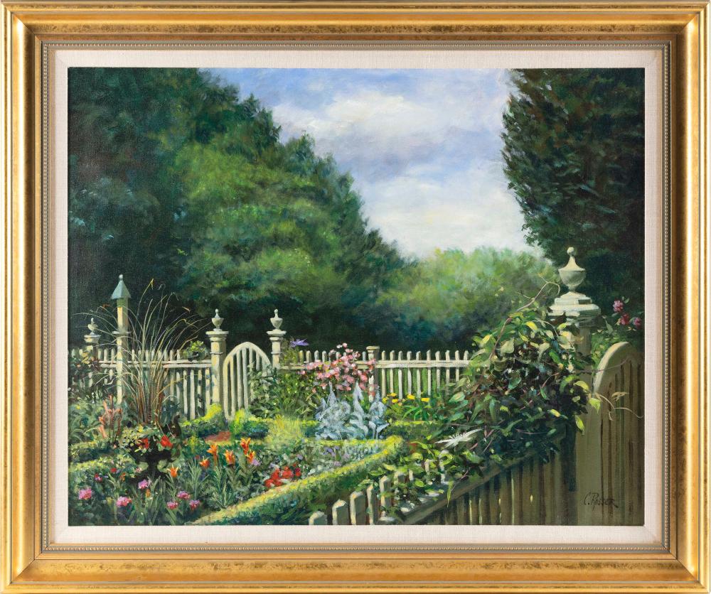 Appraisal: CURTIS ROSSER MASSACHUSETTS - GARDEN LANDSCAPE OIL ON CANVAS X