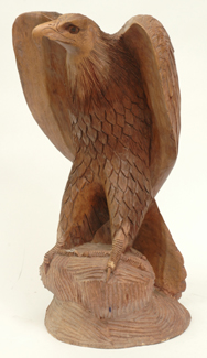 Appraisal: A LARGE WOODEN CARVED FIGURE OF AN EAGLE