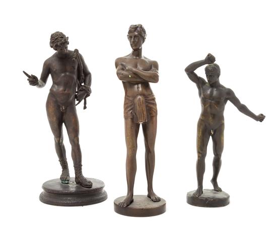 Appraisal: Sale Lot A Group of Three Bronze Figures comprising a