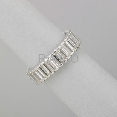 Appraisal: BAGUETTE CUT DIAMOND PLATINUM ETERNITY BAND Elegant shimmering line of