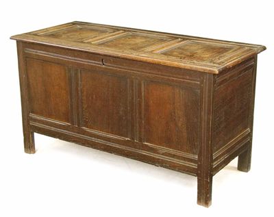 Appraisal: An early th century joined oak panelled chest in cm