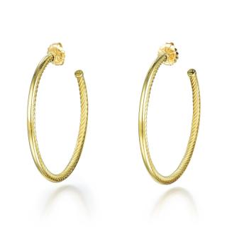 Appraisal: David Yurman Gold Hoop Earrings Designed as a pair of