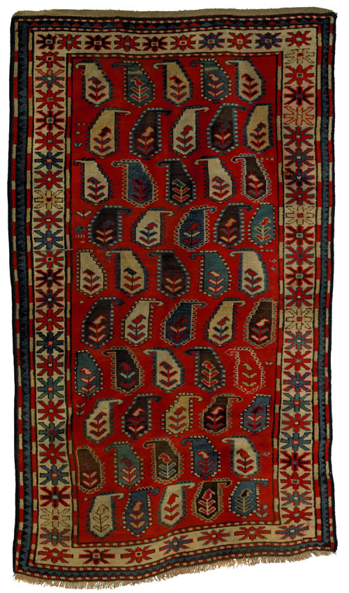 Appraisal: Kazak carpet ca with botehs on a red field with