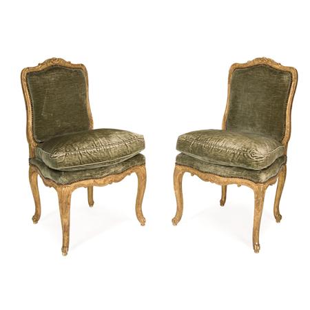 Appraisal: Pair of Louis XV Gilt-Wood Chaises a la Reine Estimate