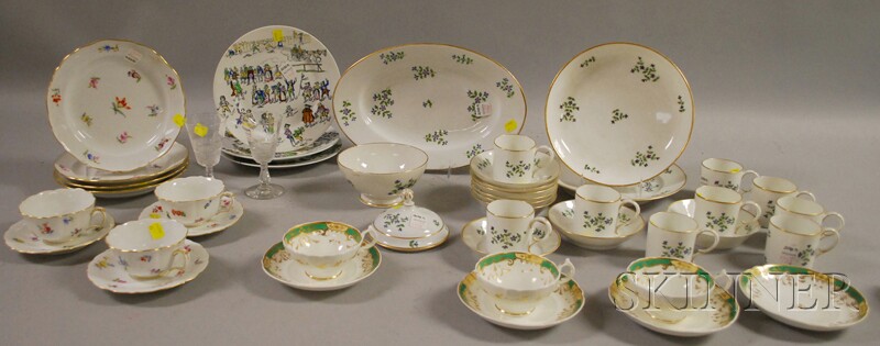 Appraisal: Four Partial Sets of Porcelain Tableware and Two Colorless Cut