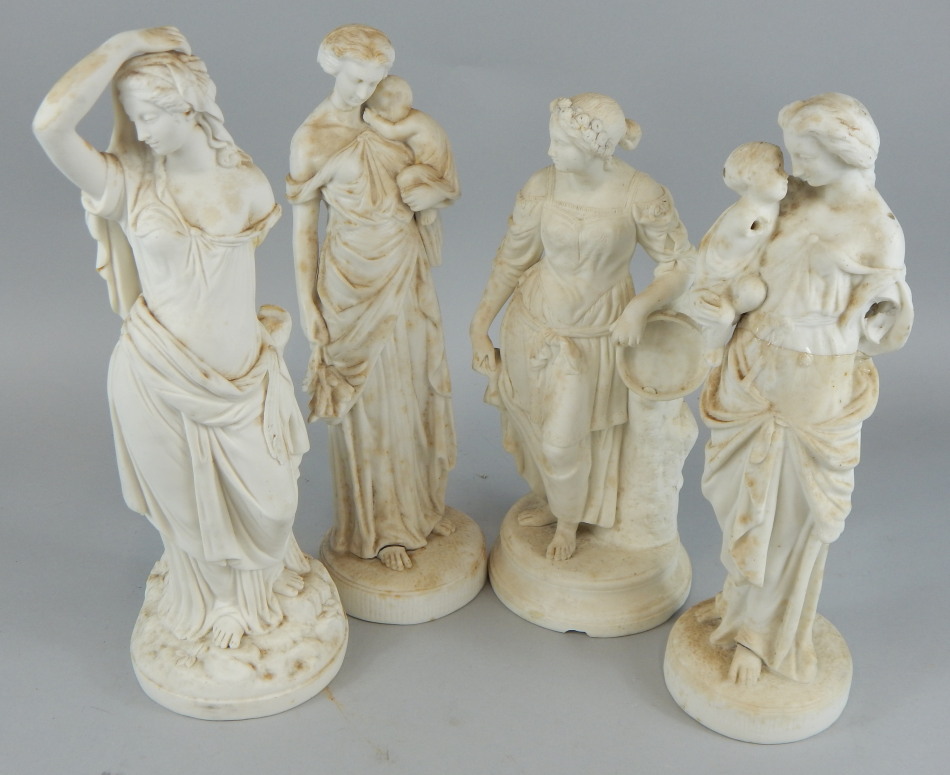 Appraisal: Four Victorian Parian figures each modelled in the form of