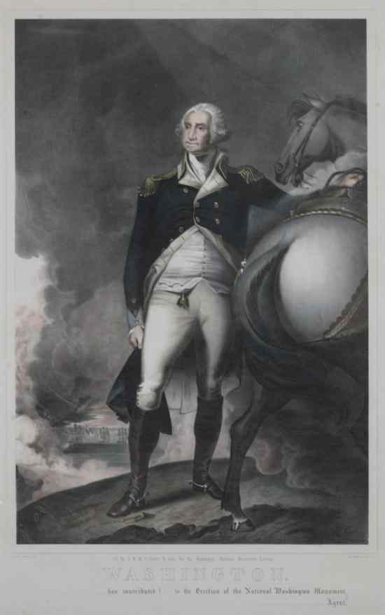 Appraisal: AFTER GILBERT STUART American - WASHINGTON Lithograph by J Britton