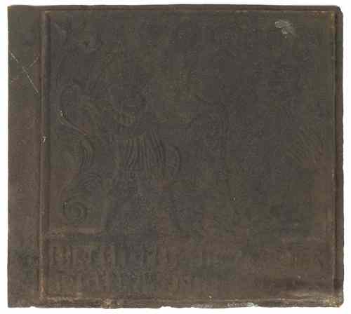 Appraisal: Cast iron stove plate th c Dance of Death x