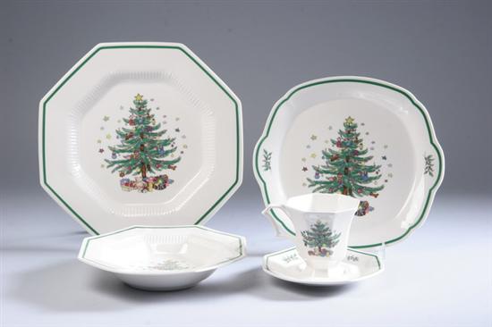 Appraisal: -PIECE NIKKO BONE CHINA CHRISTMAS PARTIAL DINNER SERVICE Christmastime pattern