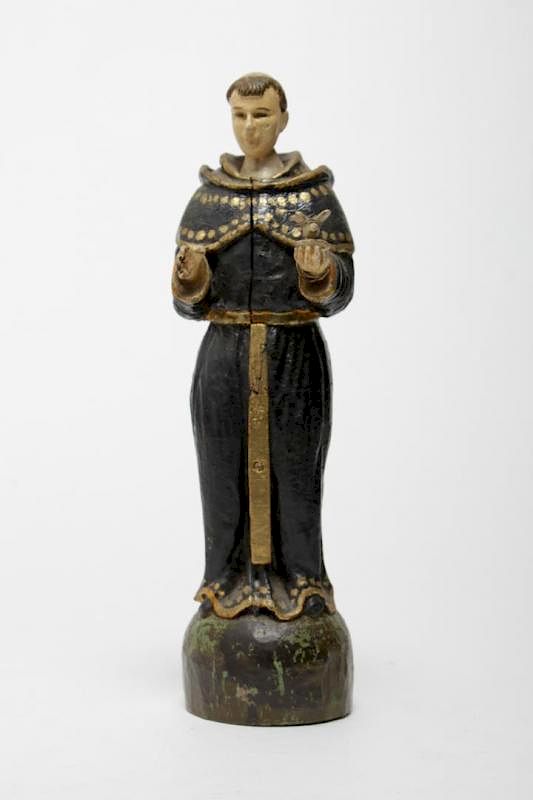 Appraisal: St Francis Santos Carved Painted Wood Figure St Francis of