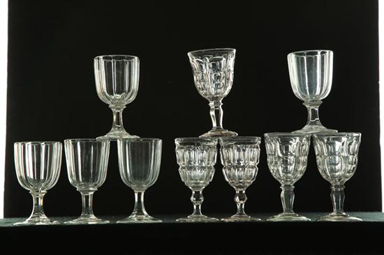 Appraisal: TEN PATTERN GLASS GOBLETS American th century colorless glass Various