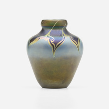 Appraisal: Tiffany Studios VASE USA c hand-blown Favrile glass h dia