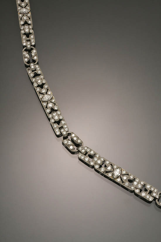 Appraisal: Art Deco Platinum and Diamond Cocktail Bracelet Circa The strap-and-buckle