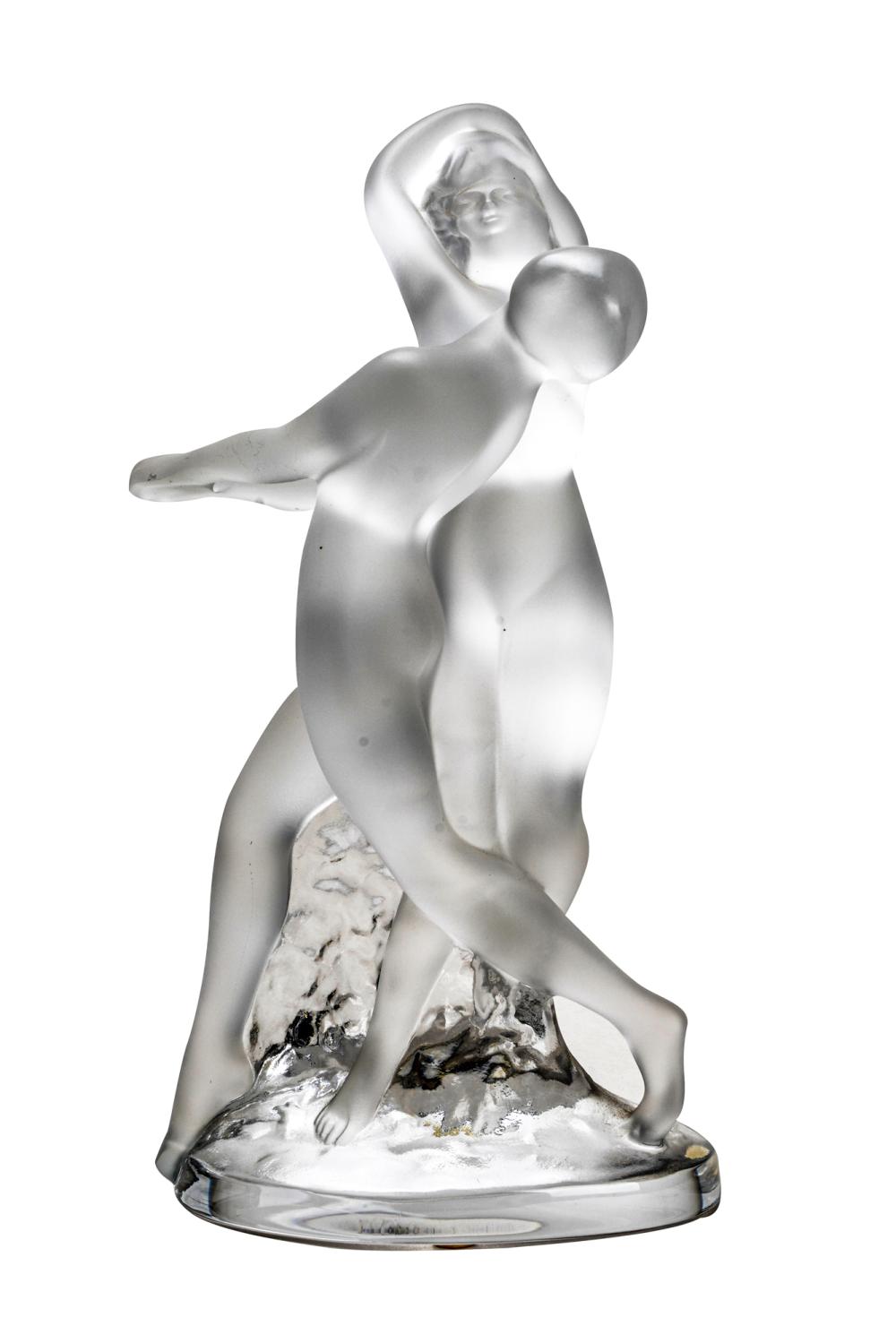 Appraisal: LALIQUE 'DEUX DANSEUSES' SCULPTUREsigned Lalique France with registered trademark symbol