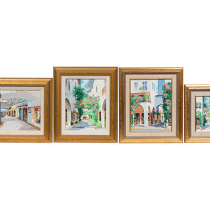 Appraisal: Ronni Pastorini American - Palm Beach Scenes Four Paintings oil