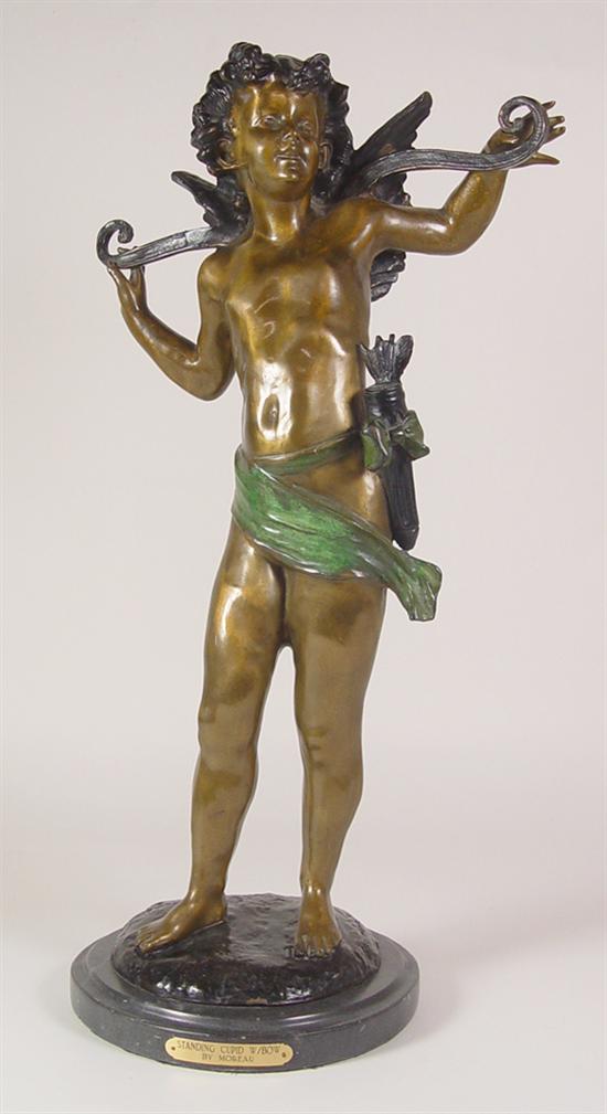 Appraisal: Auguste Moreau Bronze Cupid with bow Cast bronze and finished