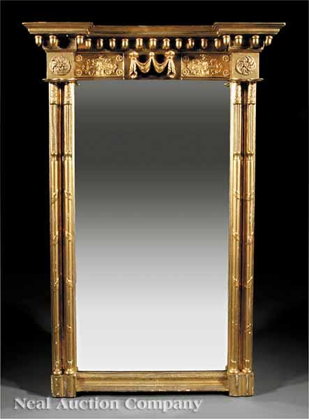 Appraisal: A Good American Classical Giltwood Pier Mirror early th c