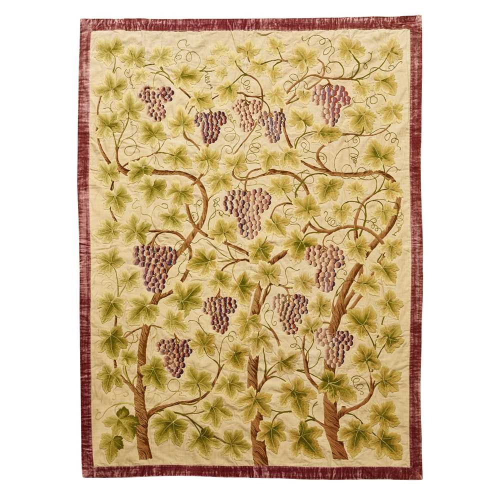 Appraisal: ENGLISH ARTS CRAFTS EMBROIDERED HANGING CIRCA wool reserved on a