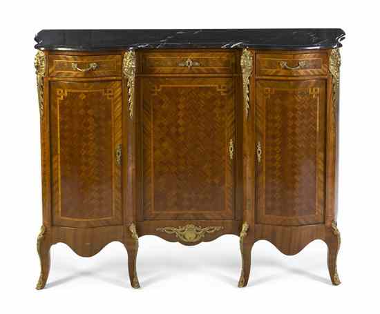 Appraisal: A Louis XV Style Parquetry and Gilt Bronze Mounted Console