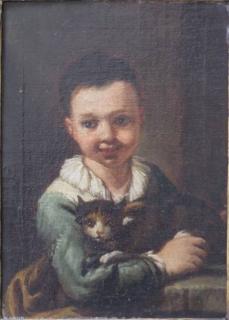 Appraisal: th c European School oil th c European School- Boy