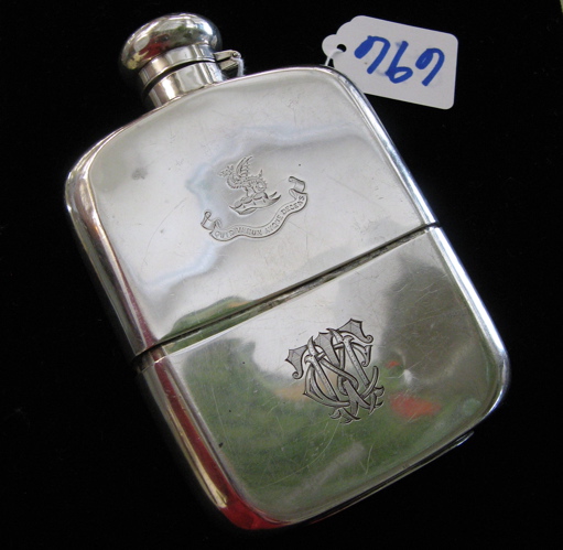 Appraisal: AN EDWARD VII ENGLISH STERLING SILVER POCKET FLASK Birmingham -