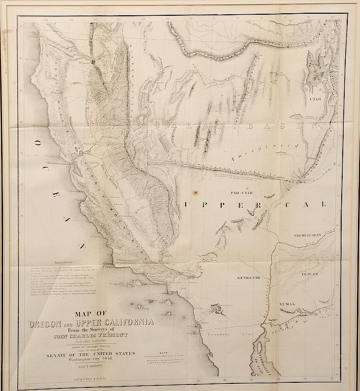 Appraisal: Charles Preuss and John Charles Fremont lithograph Map of Oregon