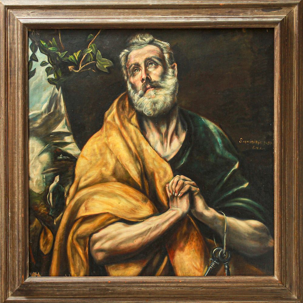 Appraisal: After El Greco The Tears of St Peter Oil on