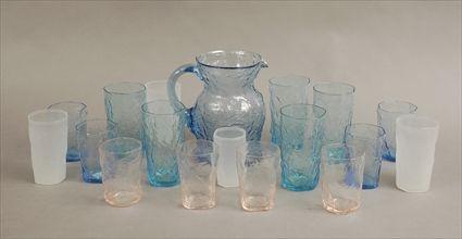 Appraisal: Seventeen Mid- th-Century Modern Drinking Glasses and a Pitcher Drinking