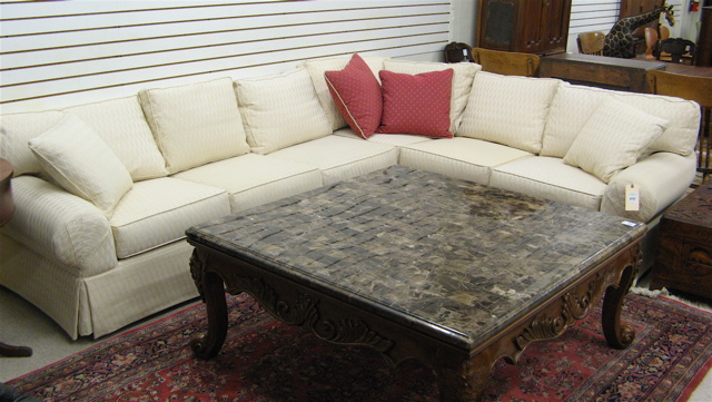 Appraisal: CONTEMPORARY TWO-SECTION SOFA SET the two section joining to form