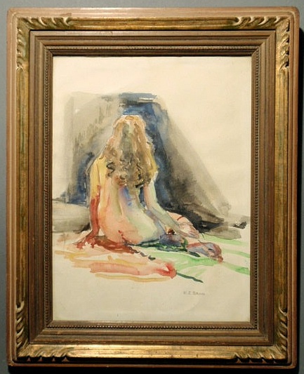 Appraisal: Baum Walter Emerson American - watercolor painting of a female