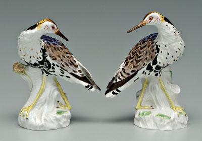 Appraisal: Pair Meissen bird figures both with blue crossed swords mark