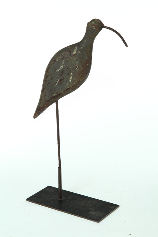 Appraisal: SHOREBIRD American late th century pine Curlew with original curved