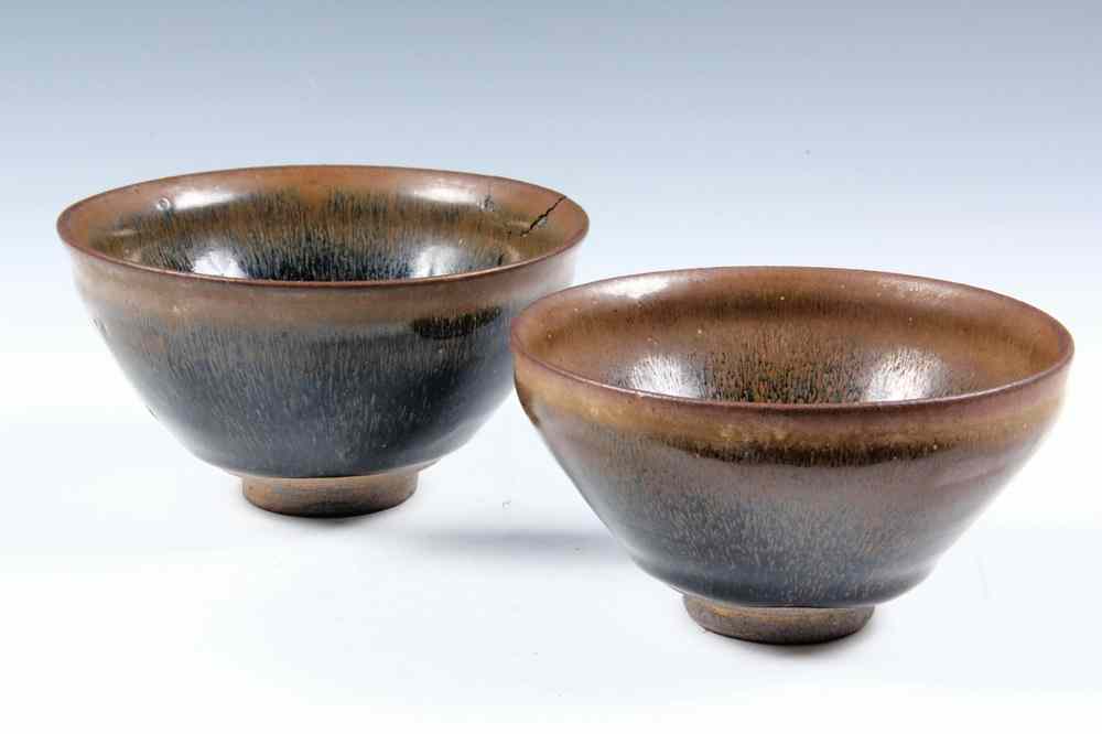 Appraisal: PAIR OF TEA BOWLS - Chinese Temmoku ware Song Yuan