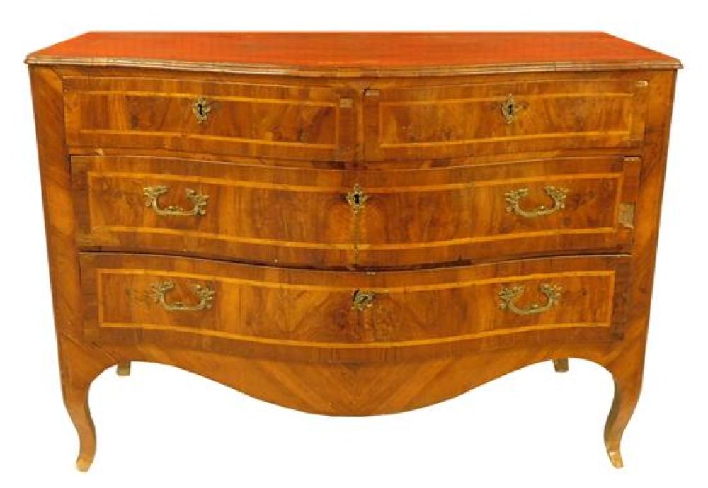 Appraisal: Commode Italian late th C inlaid cabinet with contrasting veneers