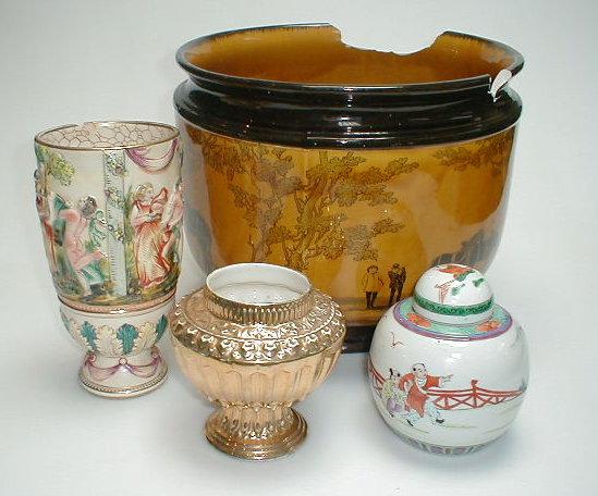 Appraisal: A large Royal Doulton jardiniere two vases and a ginger