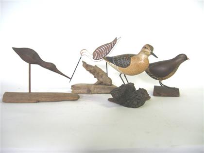 Appraisal: Carved and painted shorebird signed h v shourds th century