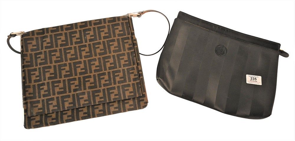 Appraisal: Lot of Two Fendi Bags to include canvas leather flap