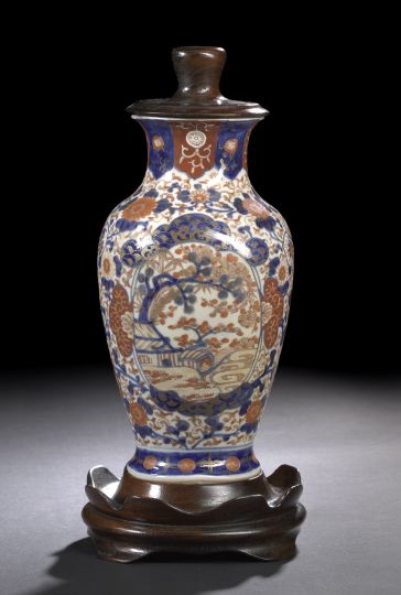 Appraisal: Japanese Export Imari Porcelain Vase th century the baluster-form vase