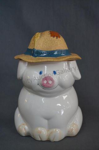 Appraisal: American Bisque Happy Pig Cookie Jar Made in the USA