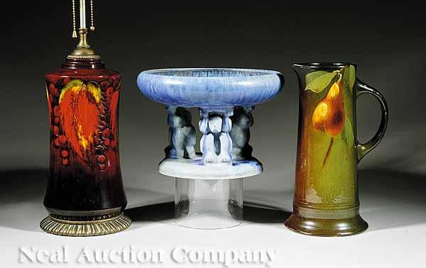 Appraisal: A Good Group of Three American Art Pottery Pieces early