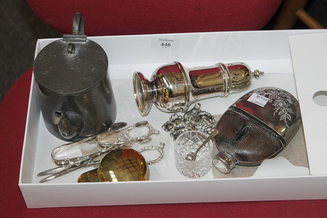 Appraisal: A SMALL COLLECTION OF MISCELLANEOUS including a silver plated caster