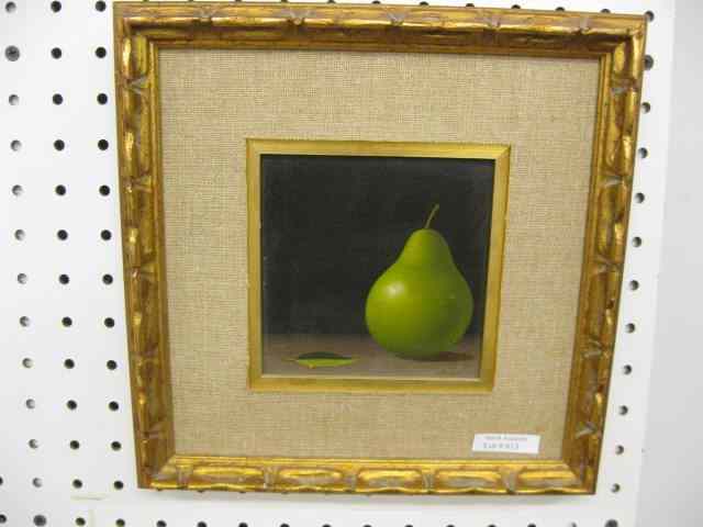 Appraisal: Frank Whipple Oil Still Lifewith pear image area '' square