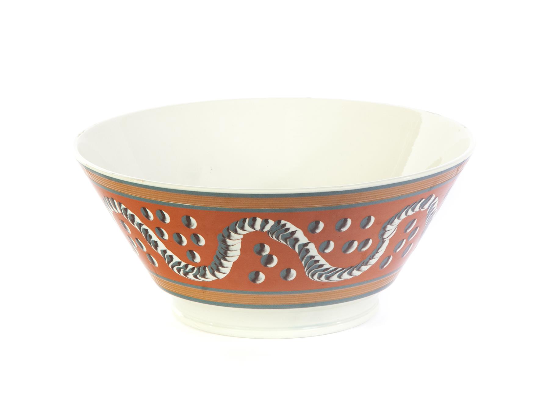 Appraisal: BEAUTIFUL CONTEMPORARY MOCHA BOWL American dated Blue grey tan and