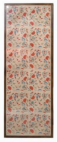 Appraisal: A TURKISH OTTOMAN embroidered panel with flower and foliate panel