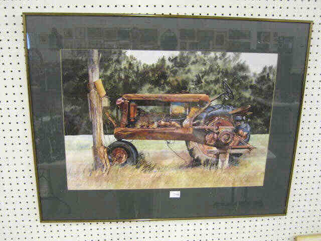 Appraisal: Lillian Brooks Print of a Tractor signed numbered