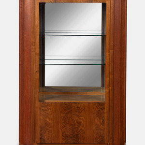 Appraisal: Art Deco First Half th Century Vitrine walnut marble mirrored