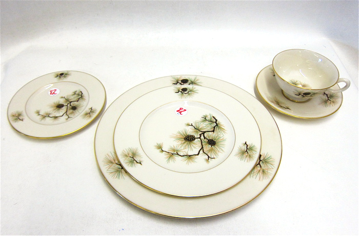 Appraisal: FORTY-THREE PIECE LENOX FINE CHINA SET in the Pine pattern