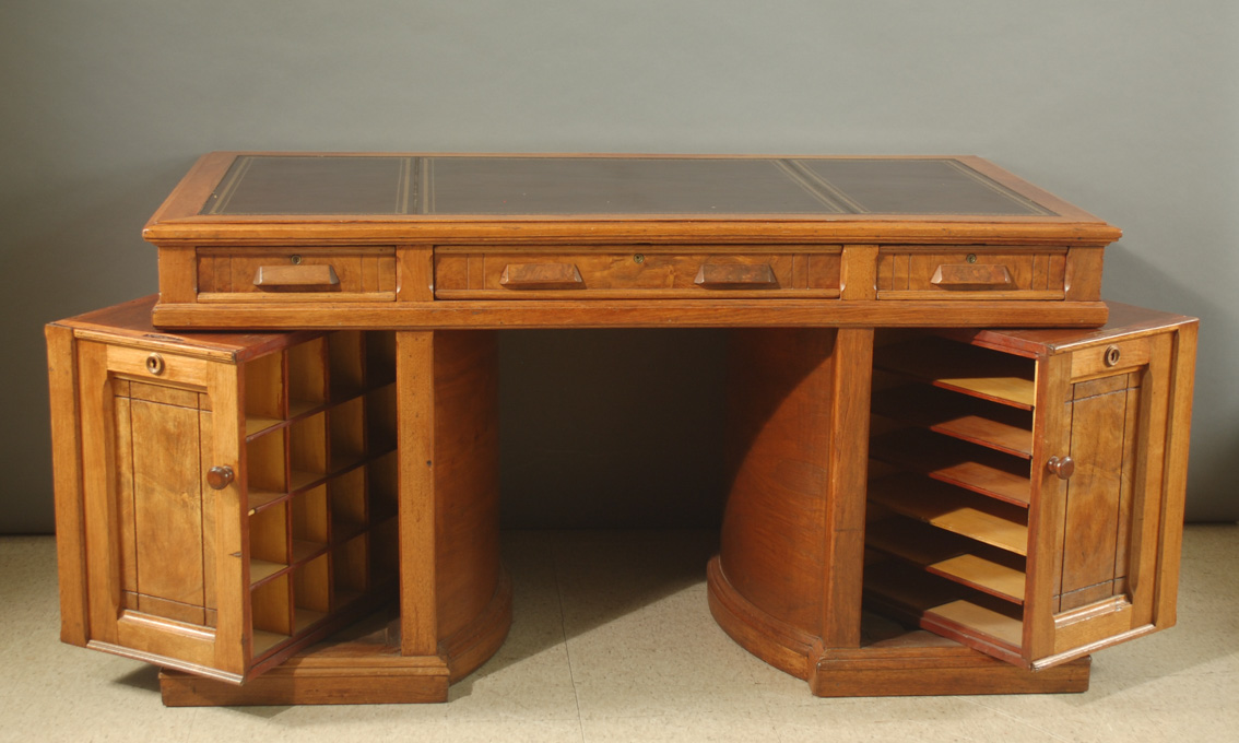 Appraisal: VICTORIAN WOOTON ROTARY OFFICE DESK The Wooton Desk Co Indianapolis